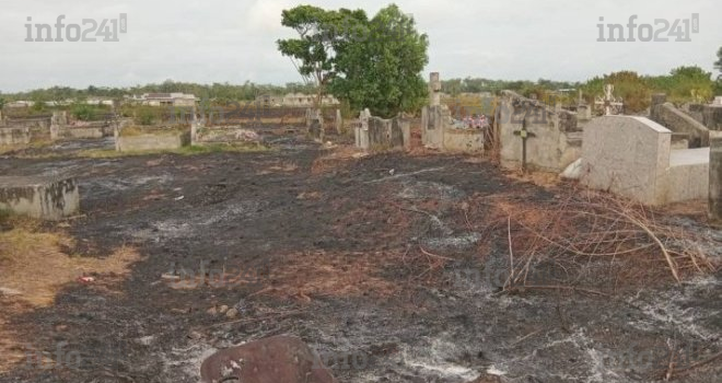 Port-Gentil&nbsp;: Le cimetière de Ntchengué ravagé par un incendie, plusieurs tombes réduites en cendres